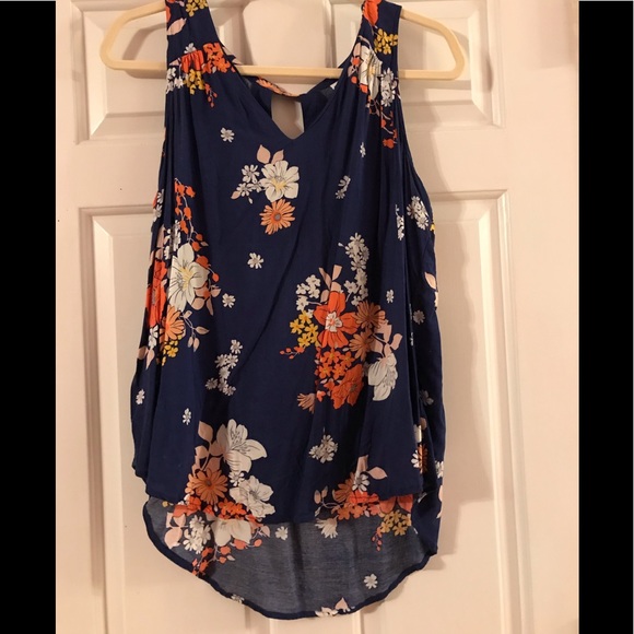 Old Navy Tops - Navy floral high low tank